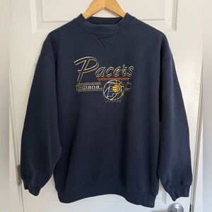 Vintage Indiana Pacers Sweatshirt Mens Large Blue NBA Embroidery 90s Basketball